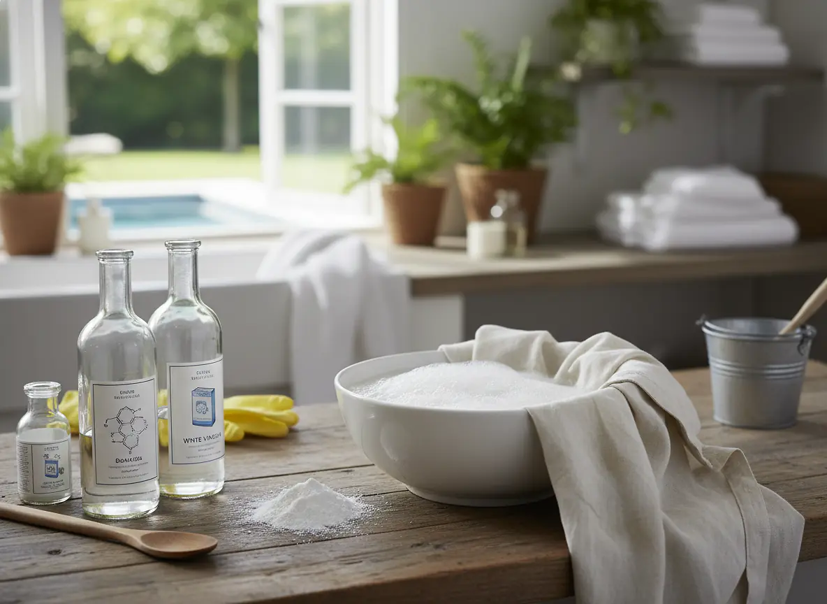 Méthode 1&nbsp;: le bicarbonate de soude et le vinaigre blanc
