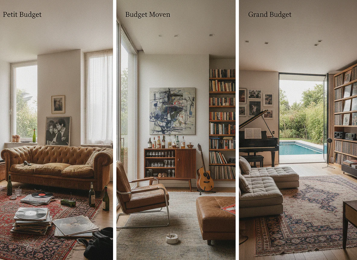 Recréer le style Gainsbourg chez vous : 3 budgets, 3 scénarios chiffrés