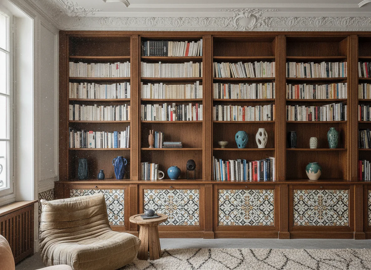 Moulures, bibliothèque et céramique : les inspirations déco qui complètent le lo