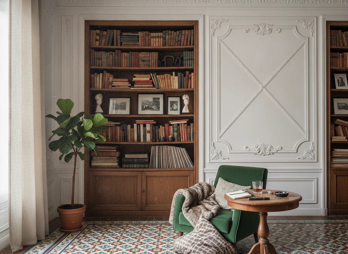 Moulures, bibliothèque et céramique : les inspirations déco qui complètent le lo